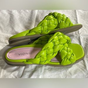 Vionic Kalina braided slide sandals Lime NIB